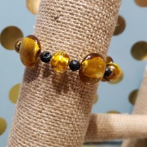 π― Vintage Gold Glass Aromatherapy Bracelet